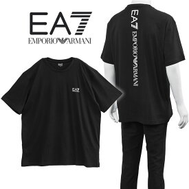 アルマーニ Tシャツ EA7 EMPORIO ARMANI 縦ロゴ バックプリント 8NPT18-PJ02Z-1200 ブラック ホワイト【新作】