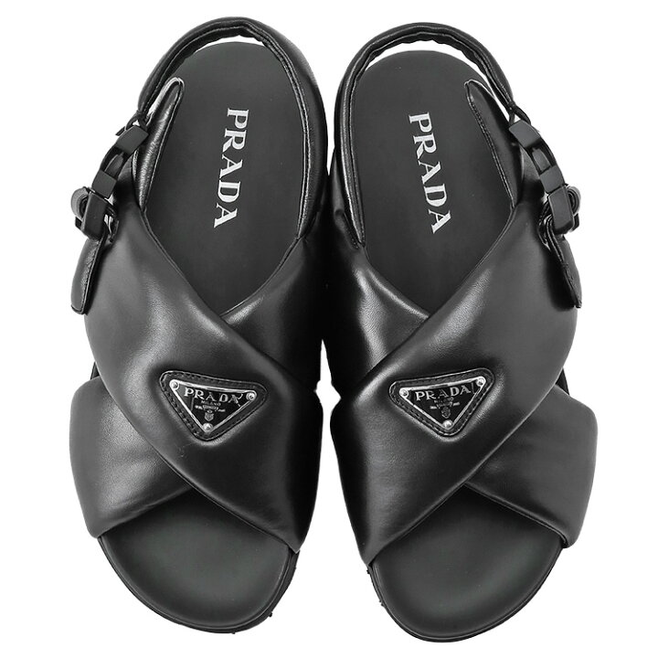 楽天市場】プラダ PRADA パデッド ナッパレザー クリスクロス サンダル 
