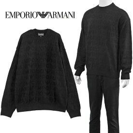 エンポリオアルマーニ EMPORIO ARMANI セーター ジャカード オールオーバーロゴレタリング 6D1MXK-1MJNZ-0999【新作】