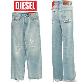 ディーゼル DIESEL ダメージ ジーンズ マクロ リラックスフィット A11598-09M53 2001 D-MACRO-01 ライトブルー【新作】