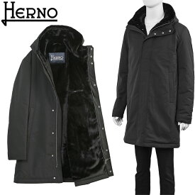 ヘルノ HERNO キーストーン&ライトフェイクファー コート HERNO Keystone Parka PA000170U-12343Z-9300 NERO【新作】