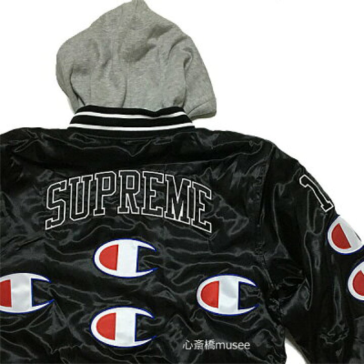 楽天市場】≪新品≫ Supreme 18aw Champion Hooded Satin Varsity  