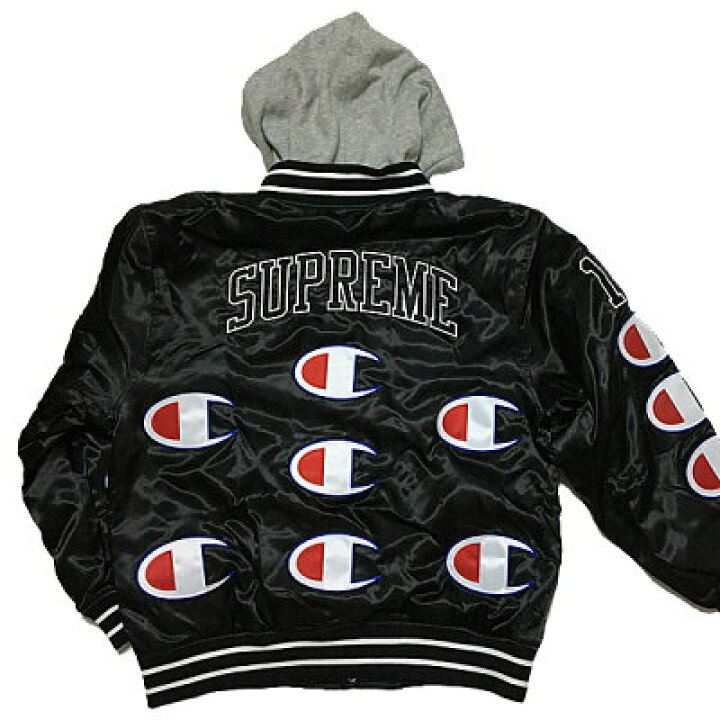 楽天市場】≪新品≫ Supreme 18aw Champion Hooded Satin Varsity  