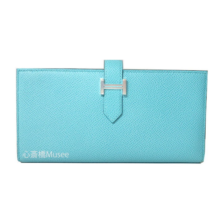楽天市場】≪新品≫ HERMES エルメス ベアンスフレ エプソン ブルー 