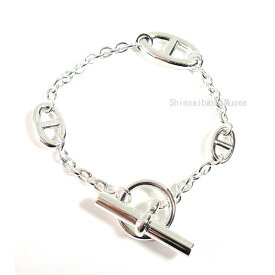 《 新品 》 エルメス ファランドール ブレスレット シルバー SV925 アンカーチェーン ロング チェーン バングル HERMES 箱　リボンのラッピング Farandole Chaine Dancre LG Silver Chaine d'Ancre bracelet