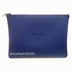  Vi  GX |[` lIo GM tbg |[` RX|[` lCr[@ XGbgn BrandNew Hermes Pouch Neovan GM Flat Pouch Cosmetic Pouch Navy Accessory Case Wet Fabric