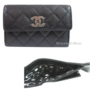 ViVl CHANEL COCOVl ~fBA tbv EHbg z RR ubN  Vo[ AP3829 B15620 94305 BrandNew CHANEL COCO Chanel Medium Flap Wallet Medium Wallet Coco Black Silver Hard