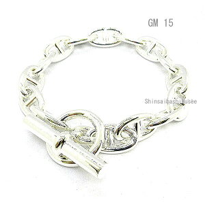 s Vi t GX VF[k_N GM 15R} Vo[ Vo[ `F[ uXbg oO  { bsO Brand new HERMES Chaine d'ancre bracelet GM 15 links Silver SV925 Box Ribbon Wrap