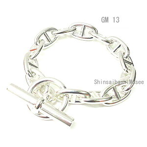 s Vi tGX VF[k_N GM 13R} Vo[ Vo[`F[ uXbg oO HERMES  { bsO Brand new HERMES Chaine d'ancre bracelet GM 13M links Silver SV925 Box Ribbo