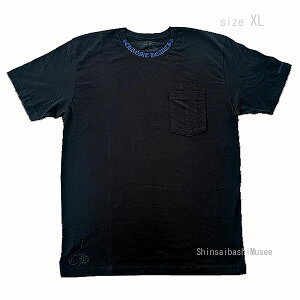 Vi␳Ki Nn[c 2025N Y TVc  ubN lbNS  u[ XLTCY Brand new CHROME HEARTS 2025 Men's T-shirt Black Neck Logo Blue XL Size