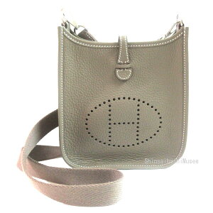 ViGX G 16 Mini TPM V[g A}] Gg[v Vo[ g V_[obO GgD[v K Brand new Hermes Evelyn 16 Mini TPM Short Amazon Etoupe Shoulder Bag with Silver
