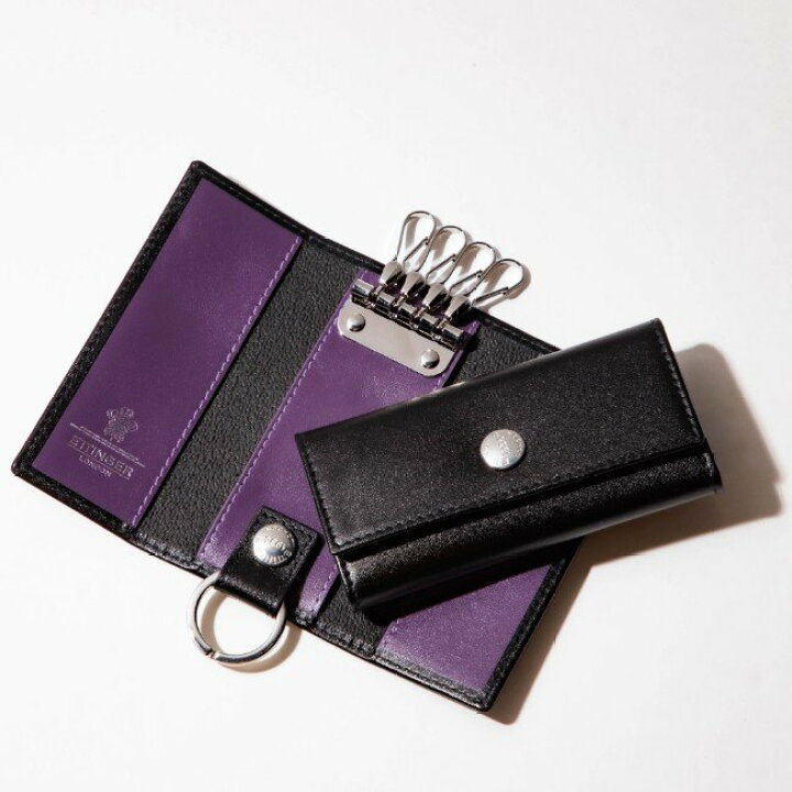 楽天市場 エッティンガー 4連キーケース メンズ Sterling カーフレザー ブラック パープル ブランド おしゃれ 本革 父の日 ギフト 男性 代 30代 40代 誕生日 プレゼント 彼氏 父親 記念日 贈り物 黒 紫 Ettinger St840ajr 0002 0004 Import Brand Grace
