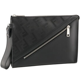 [4/25限定1/2当選ポイントバック]フェンディ/FENDI バッグ メンズ CLUTCH FF LOGO DIAGONAL BLAC クラッチバッグ NERO+PALLADIO 7VA491-AQW1-F0GXN