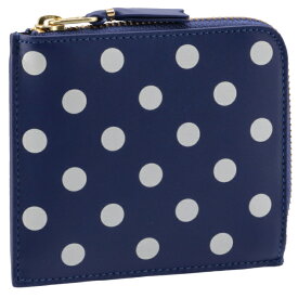 [4/25限定1/2当選ポイントバック]【SALE】コムデギャルソン/COMME DES GARCONS L字ファスナー メンズ POLKA DOTS PRINTED コインケース NAVY SA3100PD-0001-0008