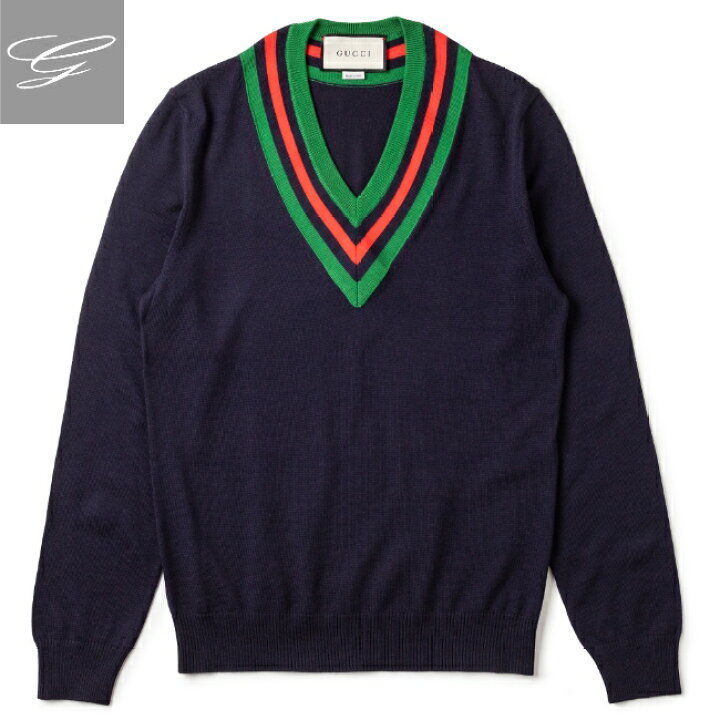 楽天市場】【SALE】グッチ/GUCCI ニット メンズ Vネックニット INK  