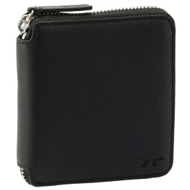 メゾンキツネ/MAISON KITSUNE 財布 メンズ PROFILE FOX SQUARE ZIPPED WALLET ラウンドファスナー財布 BLACK IU05311LC0025-0002-P199