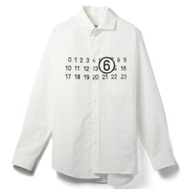 エムエムシックス メゾンマルジェラ/MM6 MAISON MARGIELA シャツ アパレル メンズ LONG-SLEEVED SHIRT カジュアルシャツ WHITE 2024年春夏新作 SH0DT0005-STZ119-961W[050910COUP]