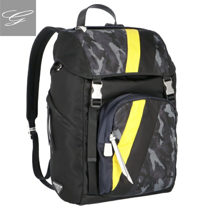 プラダ Prada バッグ メンズ ナイロン バックパック リュック Blu Camouflage Giallo 2019年秋冬新作 2vz135opd 2acn Ysj Import Brand Grace Acefa Cm