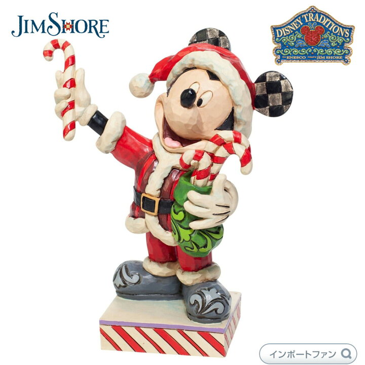 楽天市場 ジムショア ミッキー サンタクロース キャンディー クリスマス ディズニー Santa Mickey W Candy Canes Disney Jimshore ギフト プレゼント ポイント最大43倍 楽天スーパー セール Import Fan