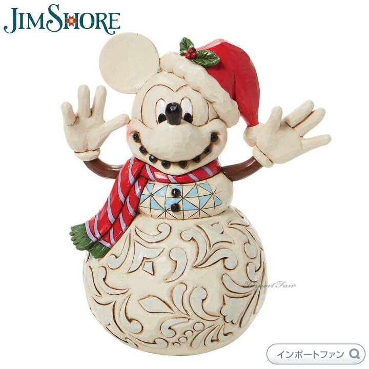 楽天市場 ジムショア ミッキーマウス スノーマン 雪だるま クリスマス ディズニー Mickey Mouse Snowman Jimshore ギフト プレゼント Import Fan