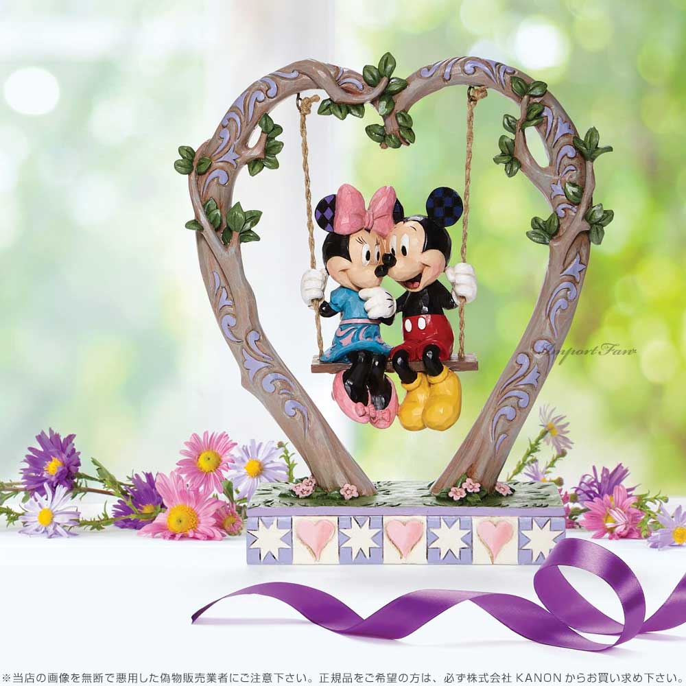ジムショア ミッキー＆ミニー オン スウィング ハートのブランコ ディズニー 6008328 Jim Shore Disney Traditions  Mickey & Minnie Mouse Heart Swing ギフト プレゼント □ | Import Fan