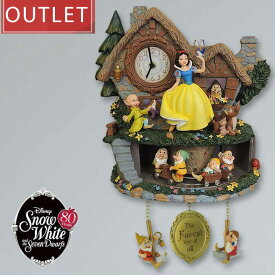 訳あり アウトレット SALE 白雪姫と7人の小人 壁時計 ディズニー Disney Snow White Illuminated Musical Wall Clock With Motion ウォールクロック 振り子時計 □ 即納