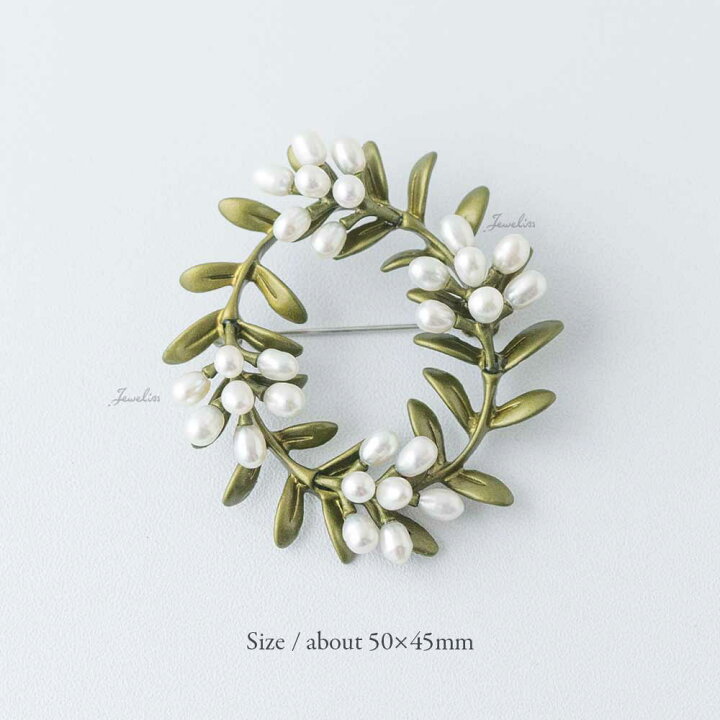 楽天市場】Jeweliss ブローチ カローナ Karona リース 花輪 草冠 淡水 