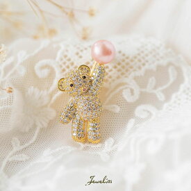 【マラソン10％引クーポン】Jeweliss ブローチ 淡水パール テディベア フィリサティ Felicity ゴールド クマ コサージュ ギフト レディース アクセサリー プレゼント ジュエリス クリスマス 【ポイント最大47倍！お買い物マラソン セール】