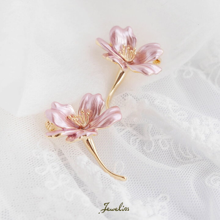 Czech製 ヴィンテージブローチflower in flwer ピンクビジュー 
