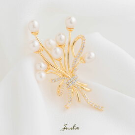 【スーパーSALE期間10倍】Jeweliss ブローチ アウレラ Aurea パール ブーケ 花束 ゴールド コサージュ アクセサリー おしゃれ 可愛い セレモニー ギフト プレゼント ジュエリス 【ポイント最大46倍！楽天スーパー セール】 本州送料無料 即納