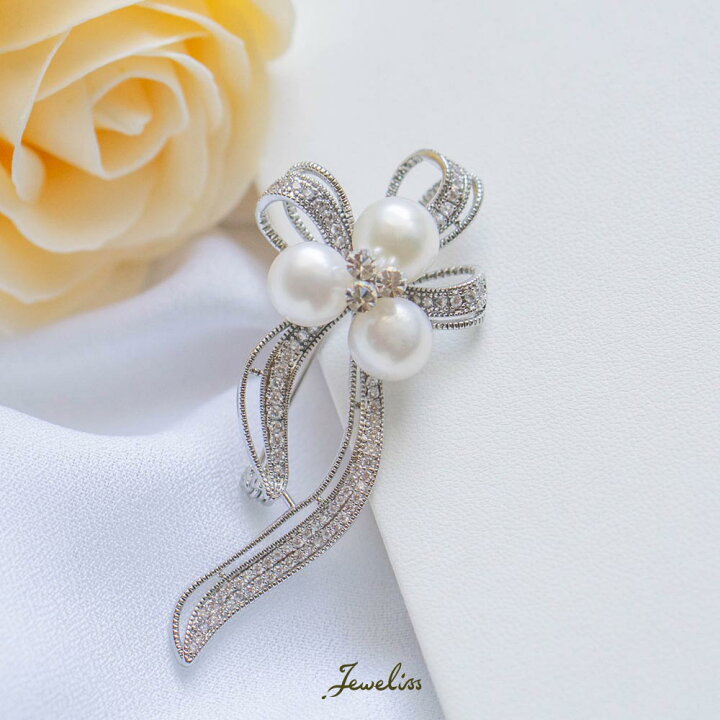 楽天市場】Jeweliss ブローチ Kaulana カウラナ リボン 淡水パール 