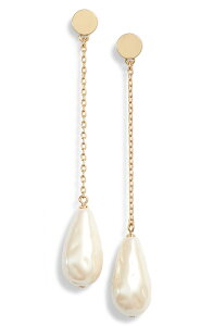 Kate Spade PCgXy[h S[h X^_[h p[ Ci[ sAX Gold Standard Pearl Linear Earring Mtg v[g y|Cgő47{IubNtCf[ Z[z