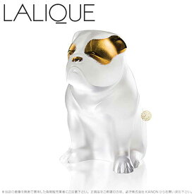 ラリック 犬 ブルドッグ クリア＆ゴールドラスター 10601200 Lalique Bulldog Sculpture Clear and Gold Luster ギフト プレゼント □