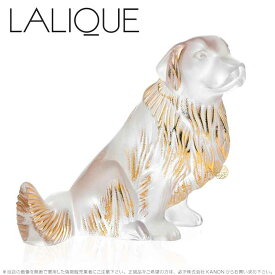 ラリック 犬 ゴールデンレトリバー クリア&ゴールドラスター 10601300 Lalique Golden Retriever Sculpture, Clear and Gold Luster ギフト プレゼント □