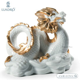 【即納在庫あり】リヤドロ ドラゴン 龍 竜 辰 白磁 ゴールド 01045130 LLADRO ギフト プレゼント □