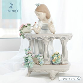 リヤドロ バルコニーの朝 Morning song 少女 小鳥 花 01006658 LLADRO 置物 ギフト プレゼント□