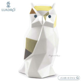 リヤドロ 折り紙 梟 Origami フクロウ ふくろう 濃淡カラー ホワイト 鳥 置物 01009265 LLADRO プレゼント ギフト □