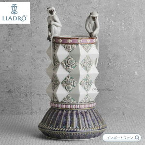 リヤドロ モンキー・ベース 花瓶 猿 ハヌマンラングール 花器 ピンク 置物 01009012 LLADRO ギフト プレゼント 【ポイント最大47倍!お買い物マラソン セール】
