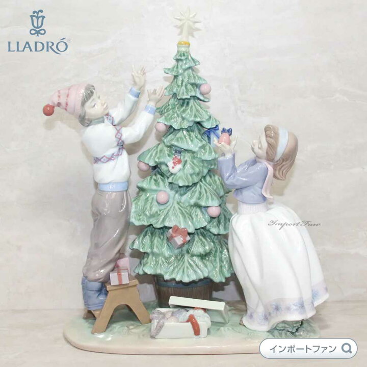 楽天市場】リヤドロ ツリーを飾ろう クリスマス 少年 少女 置物 