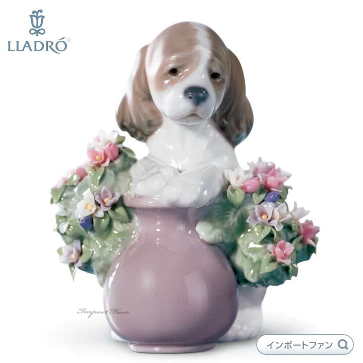 楽天市場】リヤドロ お花が大好き 犬 スパニエル 置物 01006574 LLADRO 
