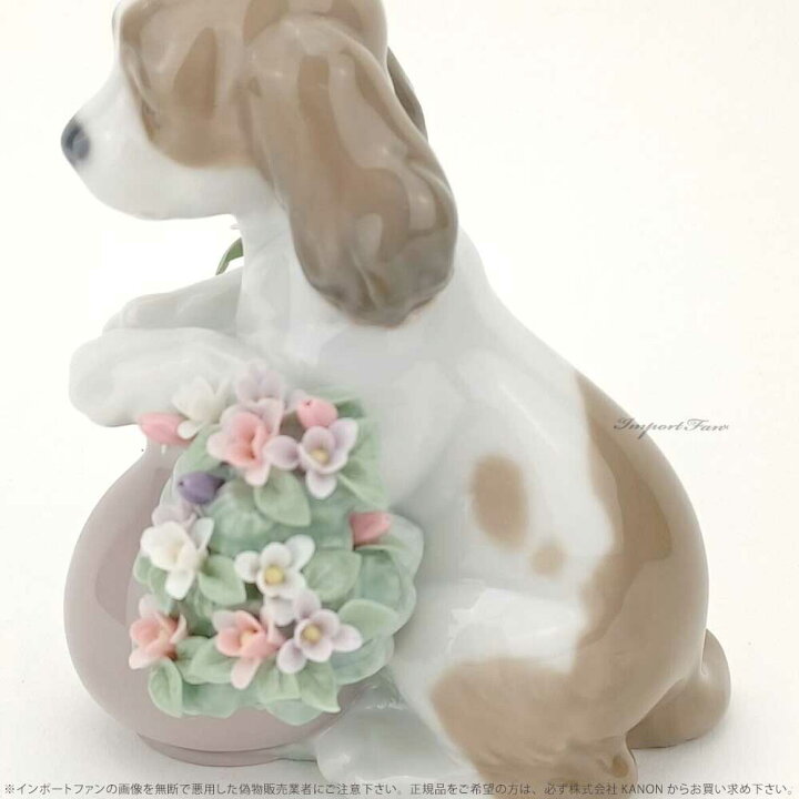 楽天市場】リヤドロ お花が大好き 犬 スパニエル 置物 01006574 LLADRO  