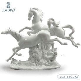 リヤドロ 駆ける馬 ホワイト ウマ 午 干支 置物 01008682 LLADRO ギフト プレゼント □