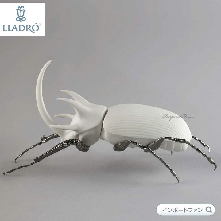 楽天市場】リヤドロ カブトムシ マットホワイト 昆虫 置物 01009448 