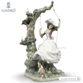 リヤドロ 夢にゆられて女性 犬 キャバリア 鳩 ハト 置物 01009163 LLADRO ギフト プレゼント □