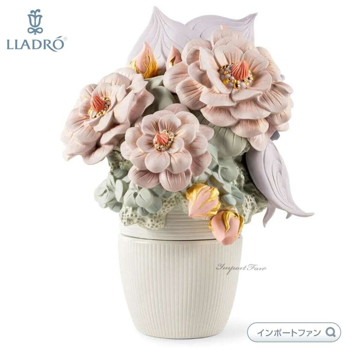 楽天市場】リヤドロ フラワーベース 花 ピンク 花器 花瓶 置物 