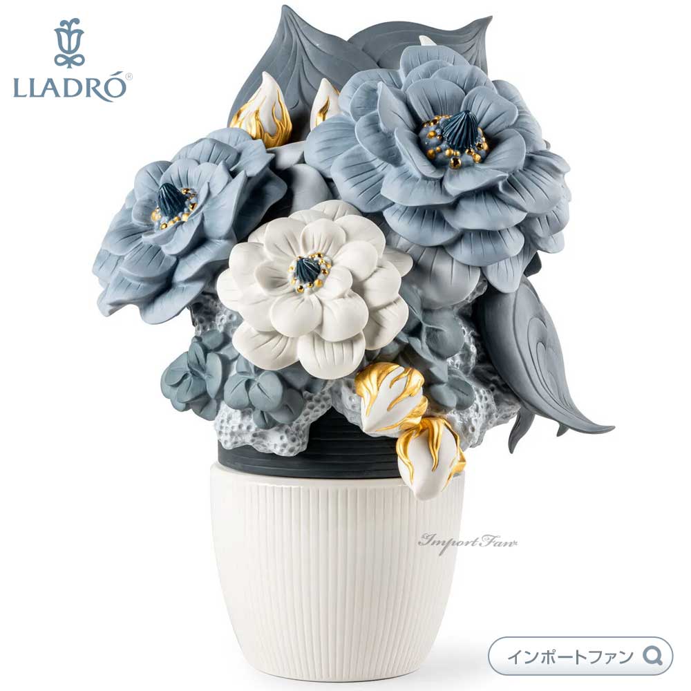 楽天市場】リヤドロ フラワーベース 花 ブルー 花器 花瓶 置物