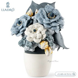 リヤドロ フラワーベース 花 ブルー 花器 花瓶 置物 01009697 LLADRO ギフト プレゼント□