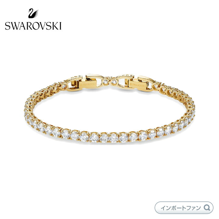 楽天市場】スワロフスキー テニス デラックス ブレスレット ゴールド 
