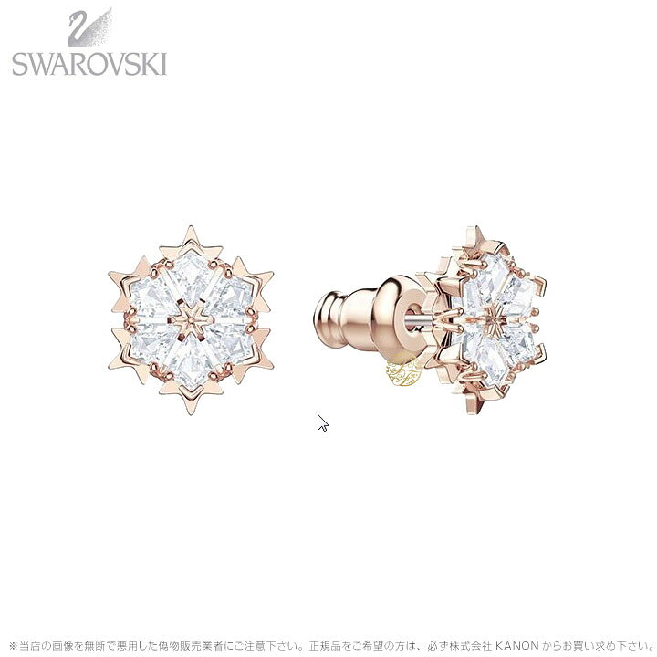 楽天市場】スワロフスキー マジック ピアス ホワイト ローズゴールド 