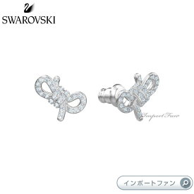 スワロフスキー ライフロング ボウ ピアス ホワイト リボン 5447080 Swarovski ギフト プレゼント 【ポイント最大47倍！お買い物マラソン セール】